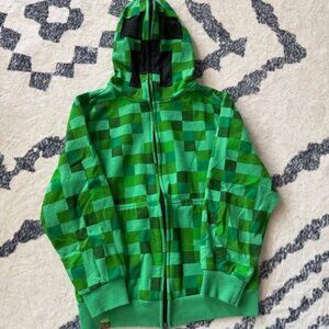 Minecraft Boys Zip Up Hoodie Size S Small Zips up to become a mask